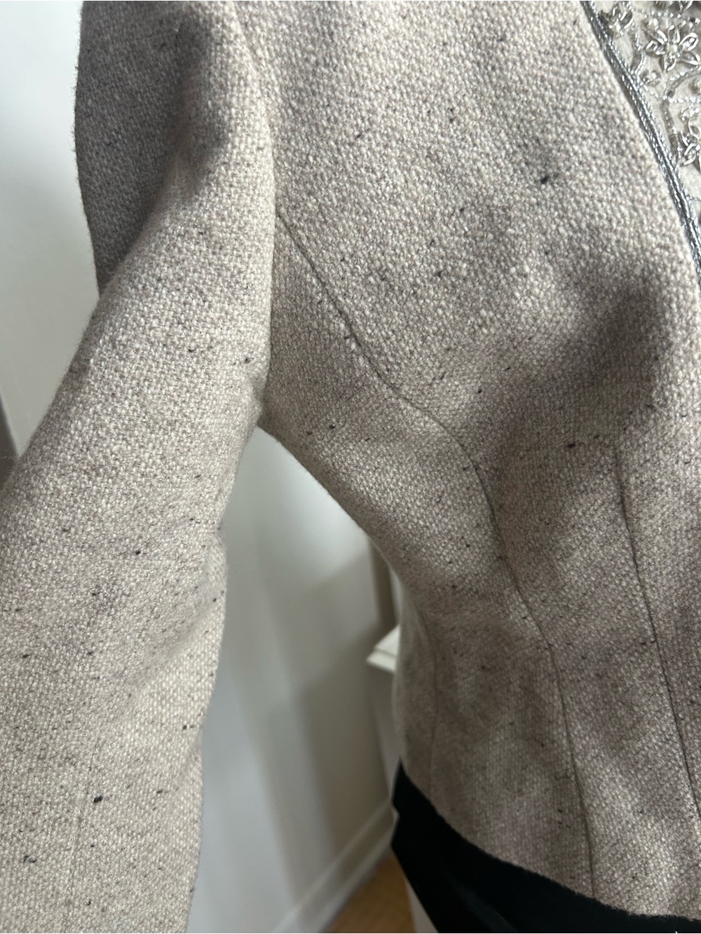 JODI Wool Alpaca Cashmere Embellished Fur Collar Jacket Size 4 - Picture 13 of 13